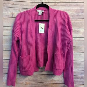 Pink Open-Front Cardigan Sweater By Sincerely Jules. Size S